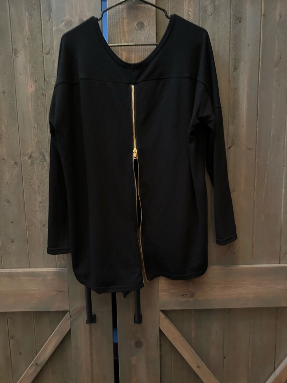 Lulus Black Long Sleeve Zip-Back Women's Top XL - Picture 6 of 6